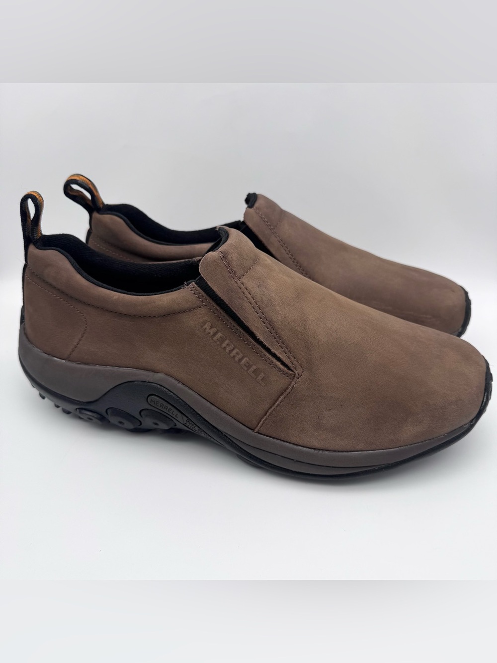 Merrell Jungle Moc J63839W Brown Nubuck Leather Slip-On Hiking Shoes Men's 12 W